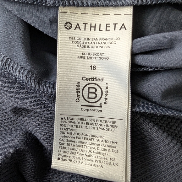 Athleta Skirt Womens 16 Soho Skort Shorts Blue Athletic Stretch Elastic Waist - Picture 7 of 11